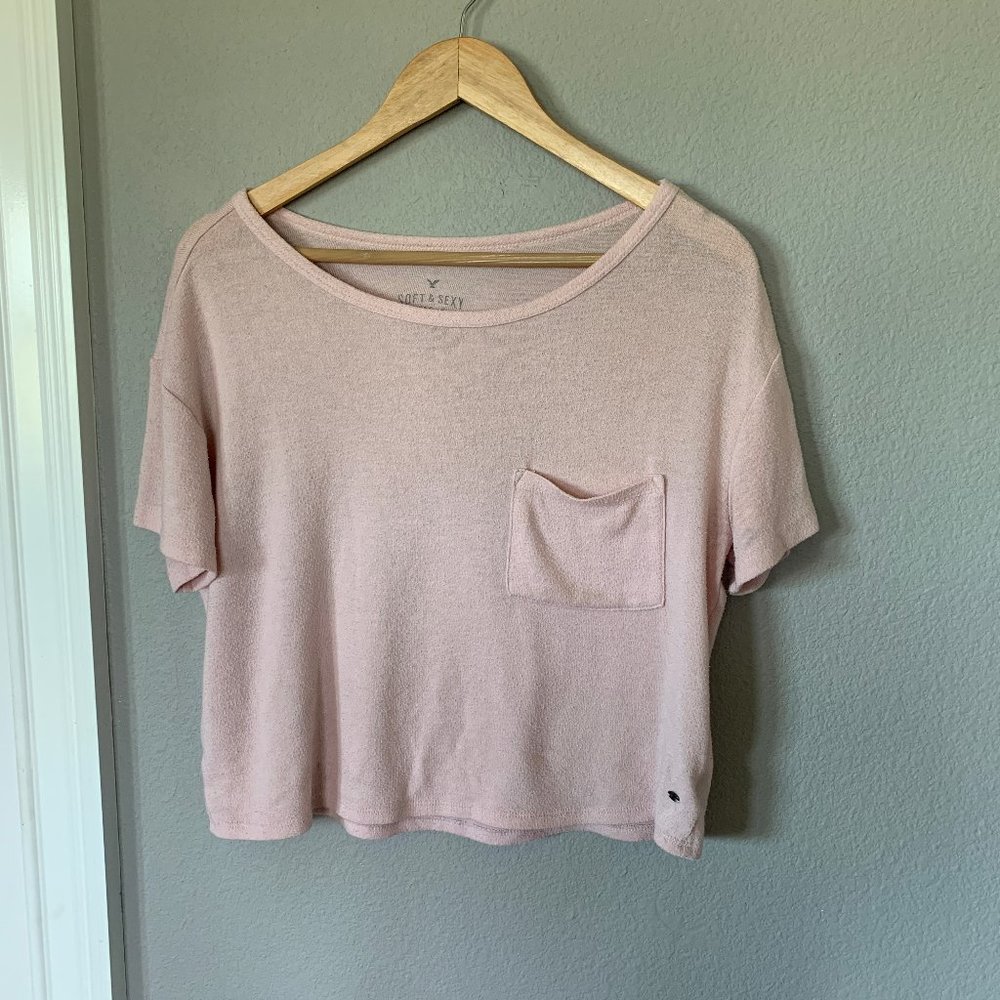 American Eagle Pink Short Sleeve Tee